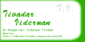 tivadar viderman business card